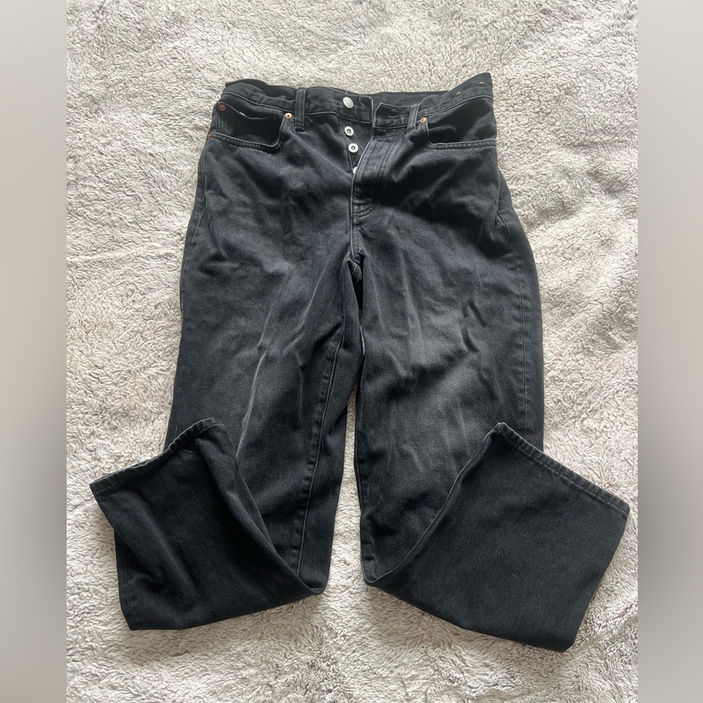 Madewell Low-Slung Straight Jeans in Lunar Wash - Size 27